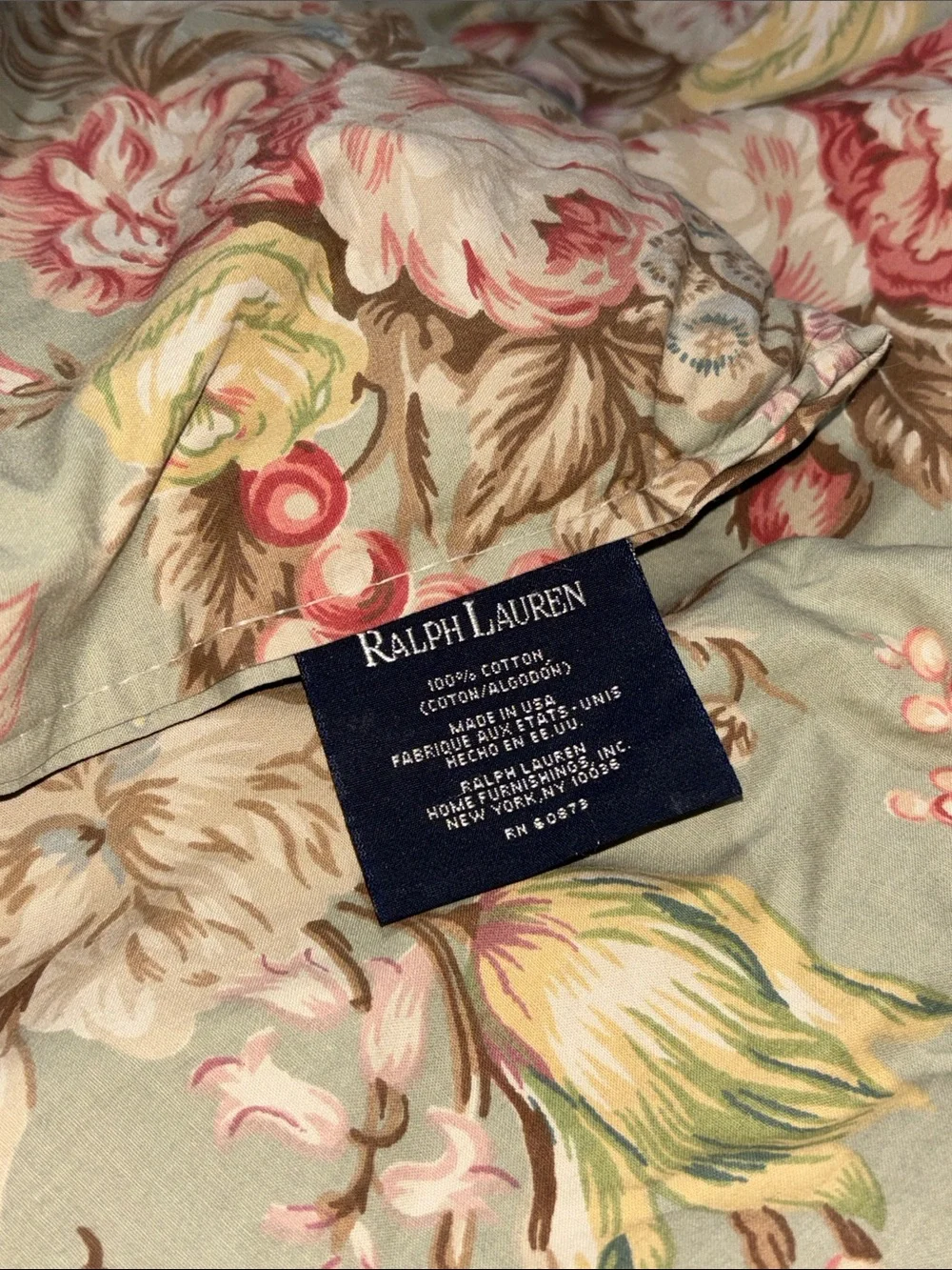 RALPH LAUREN Charlotte COMFORTER FULL QUEEN Green Floral Flowers Shabby